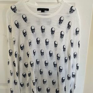 Adorable Skull Cashmere blue and white long sleeved tee.